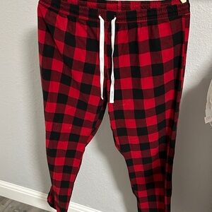 Calvin Klein Red and Gray Plaid Sleepwear